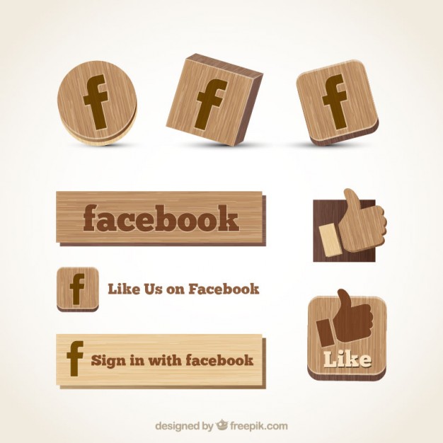 Wooden Facebook Icons Vector Free Download 626x626 Wooden Facebook Icons Vector Free Download