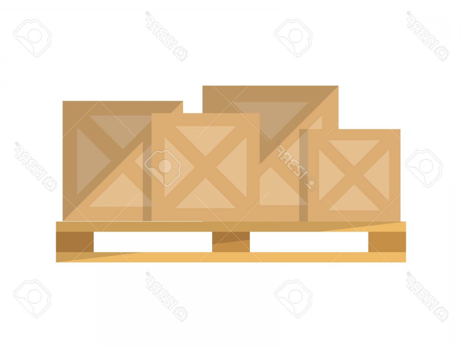 1560x1176 Photostock Vector Delivery Boxes On Pallet Vector Icon In Flat