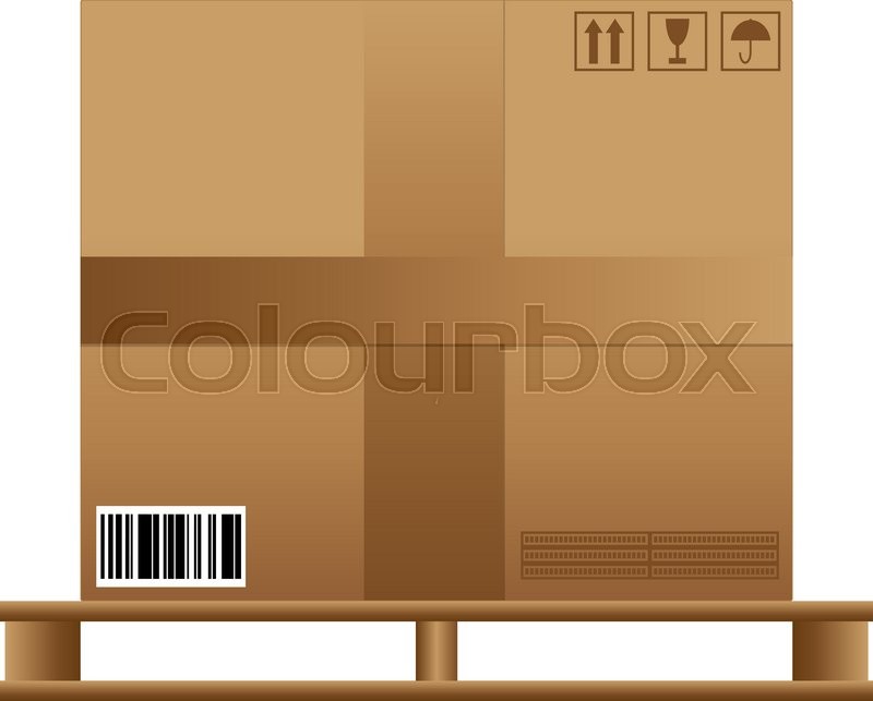 800x643 Brown Carton Box Wooden Pallet