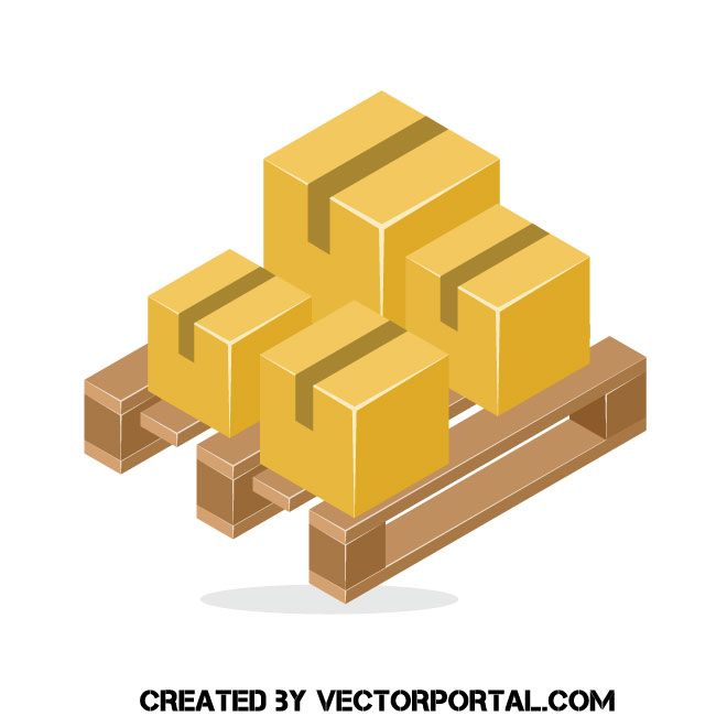 660x660 Cardboard Boxes On A Pallet Vector Various Vectors Pallet