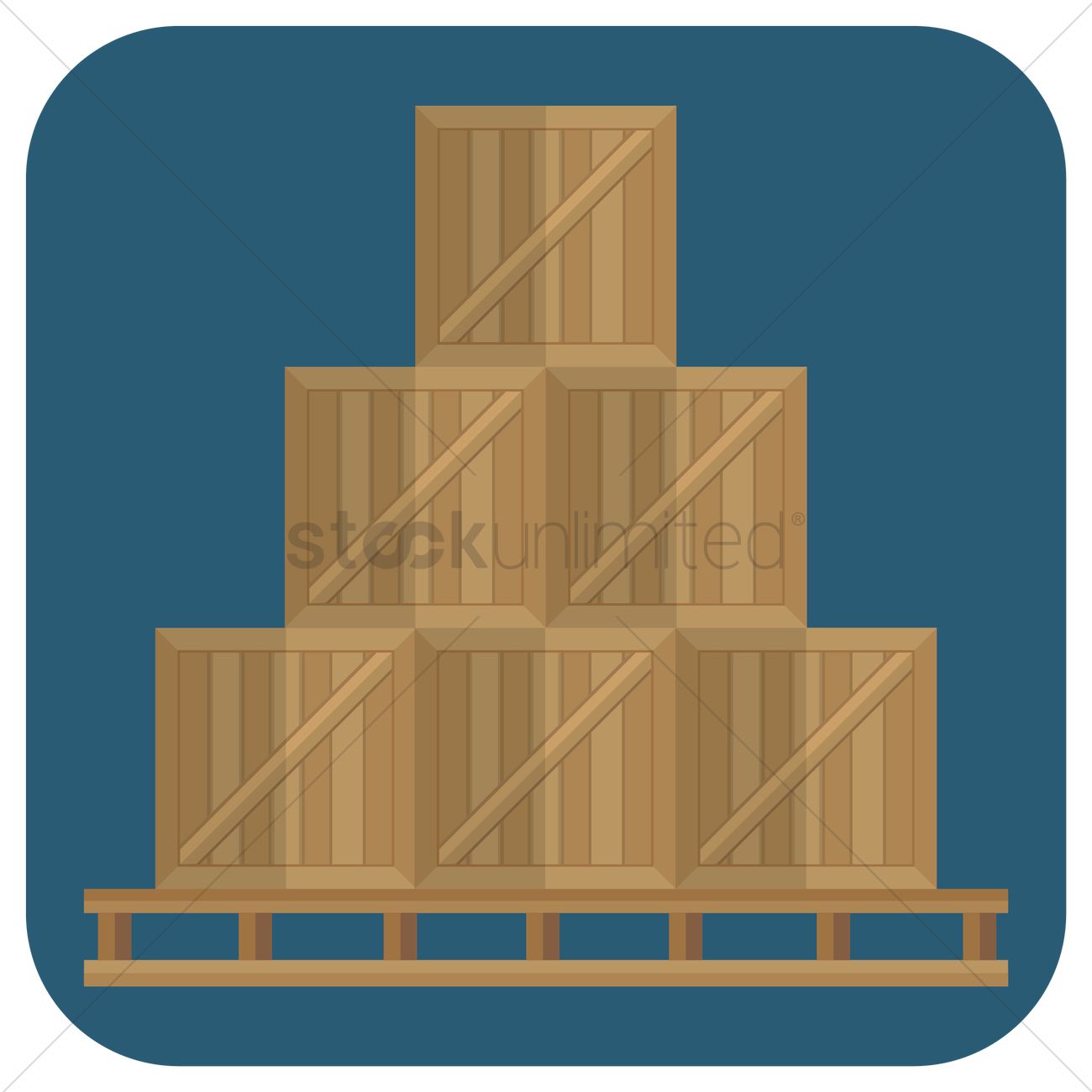 1300x1300 Crate Boxes On Wood Pallet Vector Image