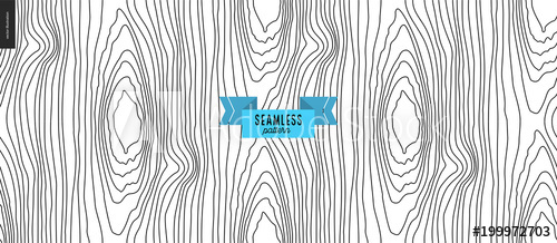 500x218 Hand Drawn Wood Black And White Pattern Vector Seamless Pattern