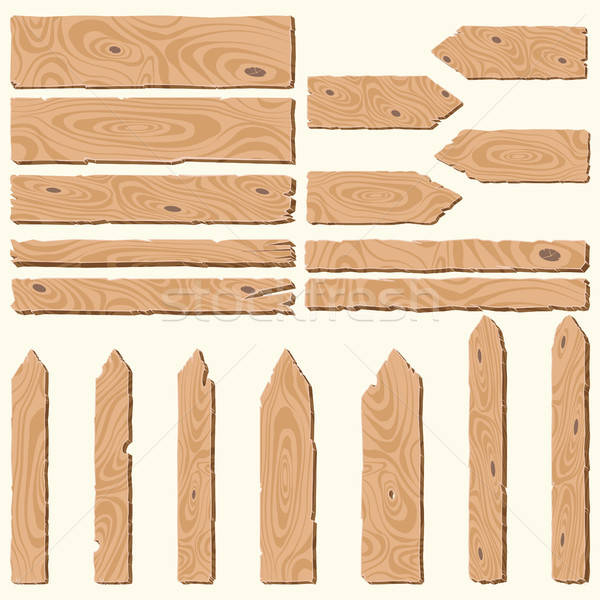 600x600 Set Of Wooden Planks Vector Illustration Borys Dyvyzyniuk