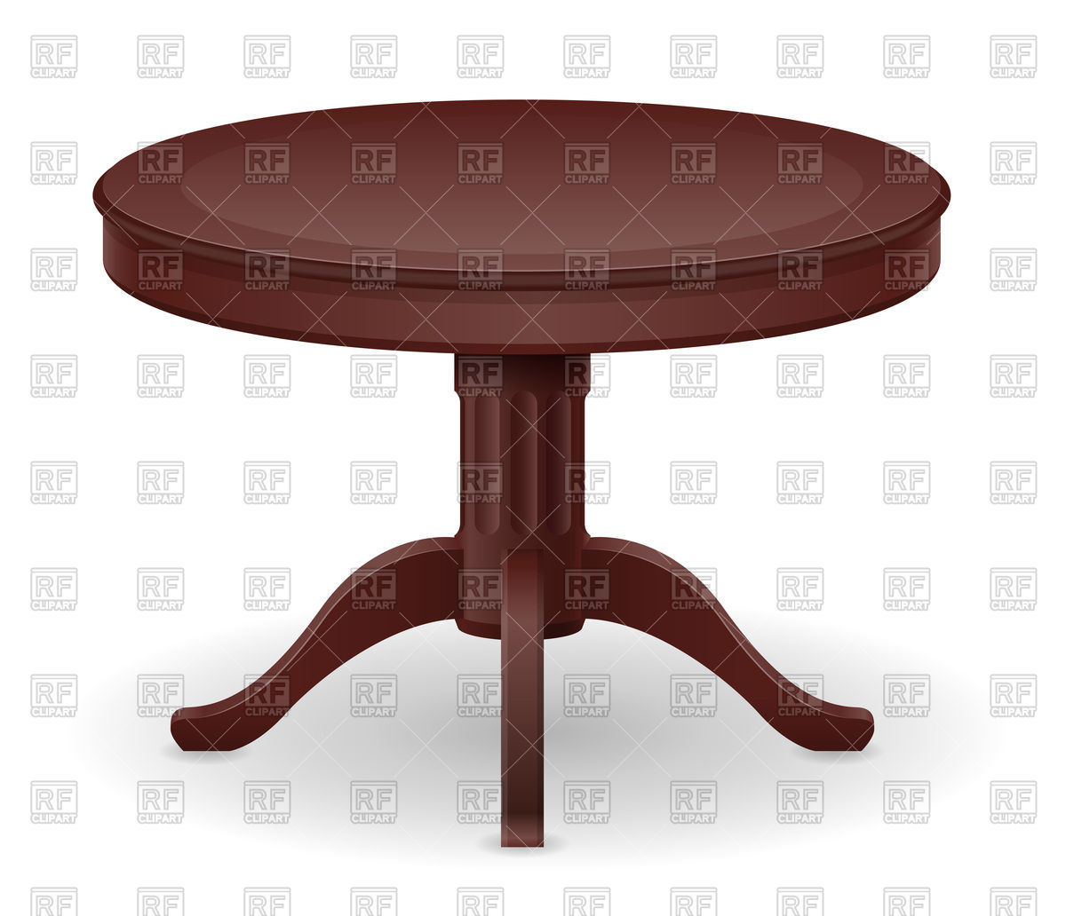 1200x1032 Round Wooden Table Vector Image Of Objects Konturvid