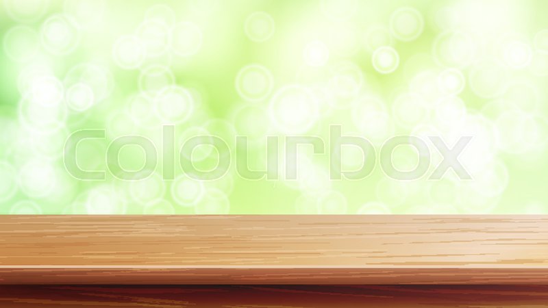 800x450 Wood Table Top Vector Blur Spring Stock Vector Colourbox