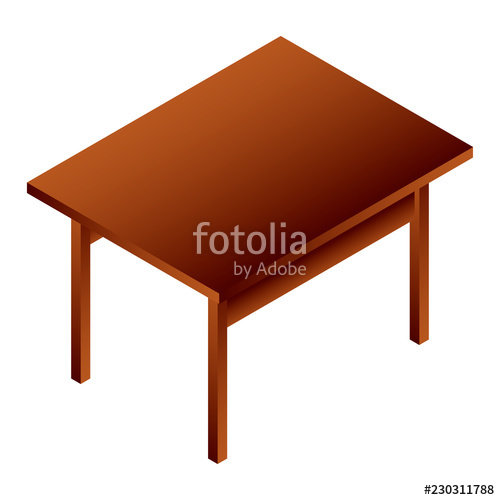 500x500 Wood Table Icon Isometric Of Wood Table Vector Icon For Web