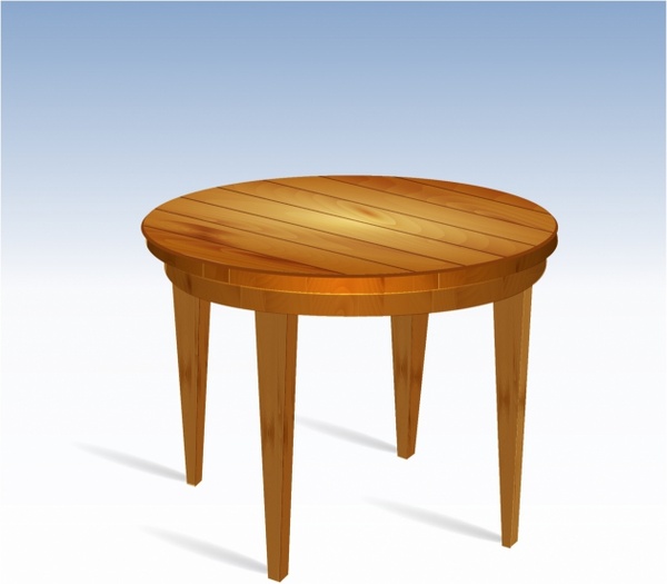 600x525 Empty Round Wood Table Free Vector In Adobe Illustrator
