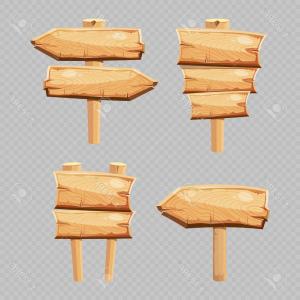 300x300 Stock Photo Colored Wooden Arrow Empty Vector Signboard Wood Sign