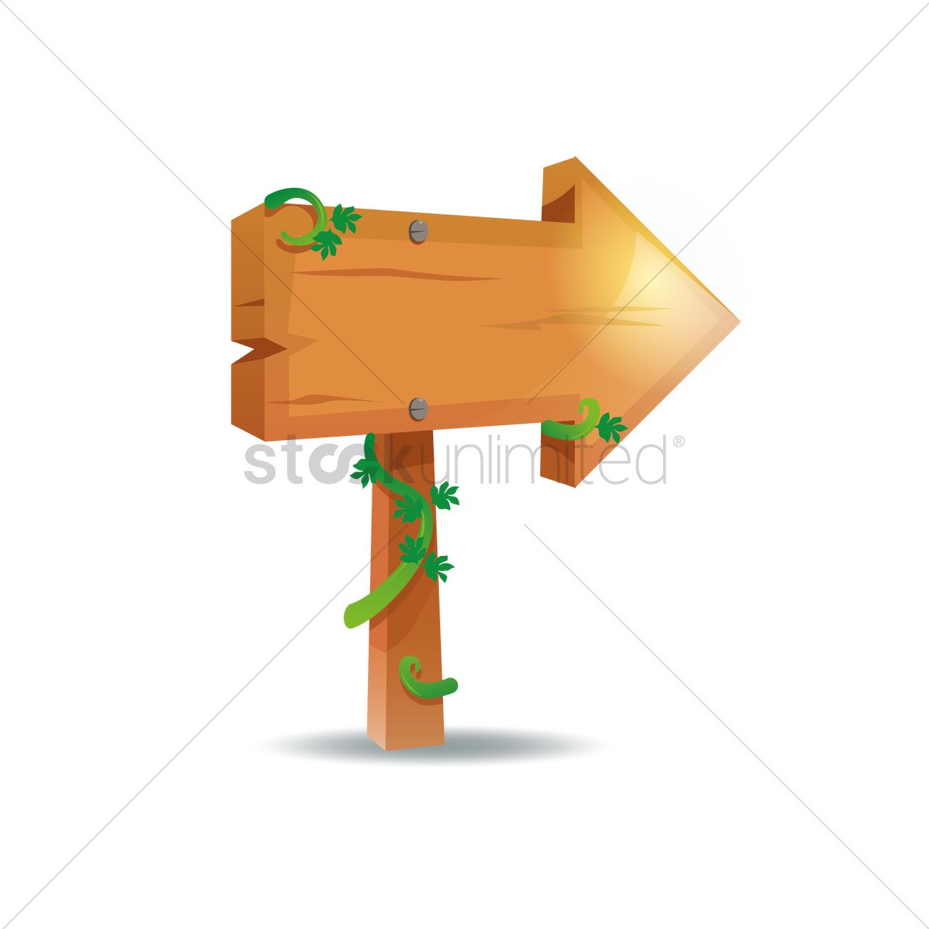 1300x1300 Wooden Arrow Signboard Vector Image