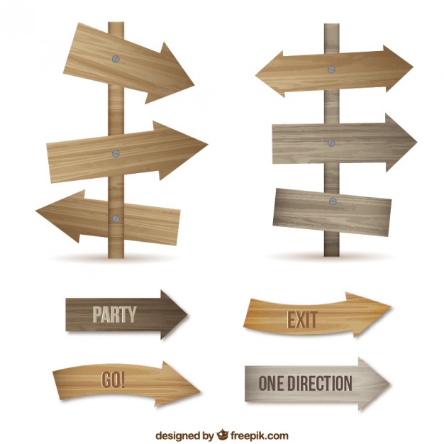626x626 Wooden Arrow Signs Vector Free Download