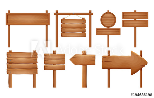 500x318 Wooden Signboards, Wood Arrow Sign Set Empty Signboard Banner