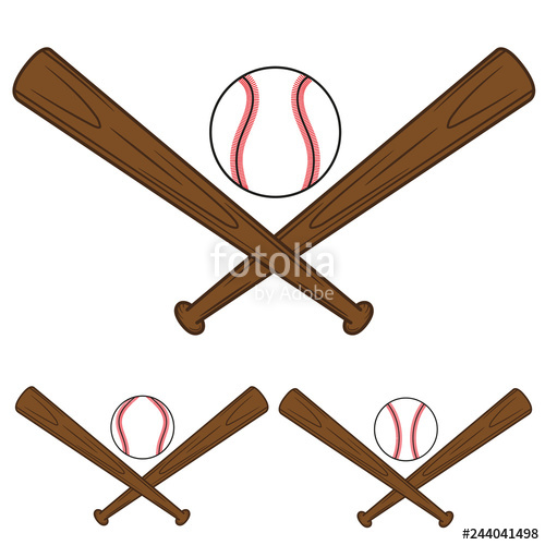 Two Crossed Wooden Baseball Bats And Ball Vector Illustration 500x500 Two Crossed Wooden Baseball Bats And Ball Vector Illustration