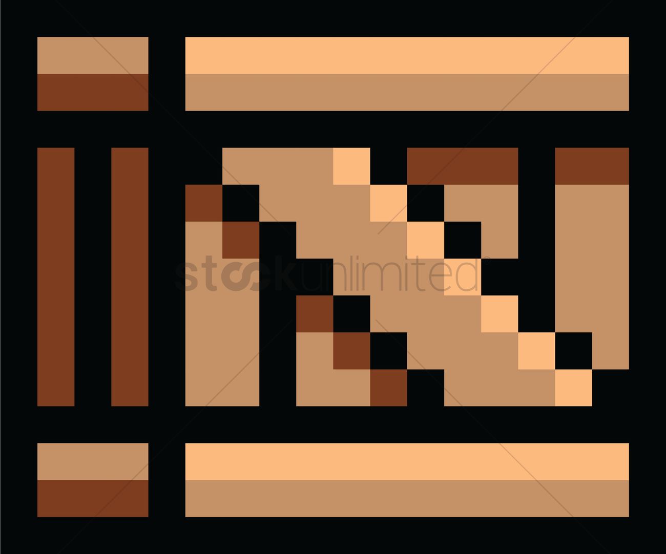 1300x1082 Pixel Art Gaming Wooden Box Vector Image