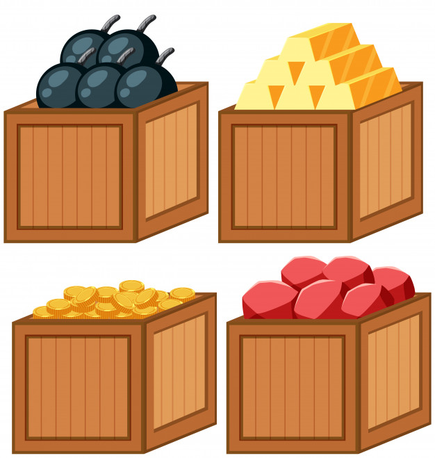 626x659 Set Of Object In The Wooden Box Vector Free Download