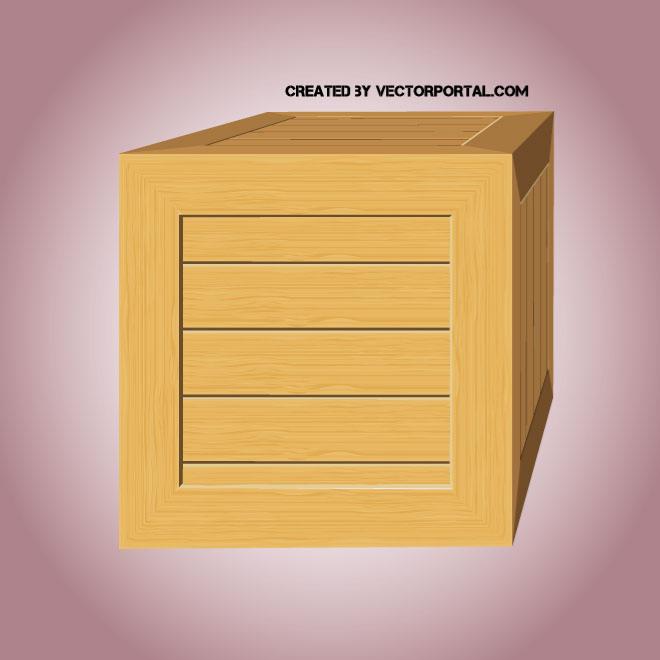 660x660 Wooden Box Vector Clip Art