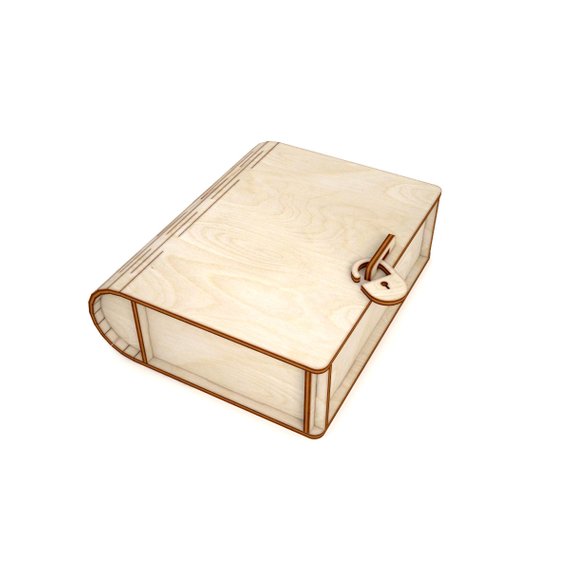 570x570 Wooden Box Book Vector For Cnc Vector File, Vector