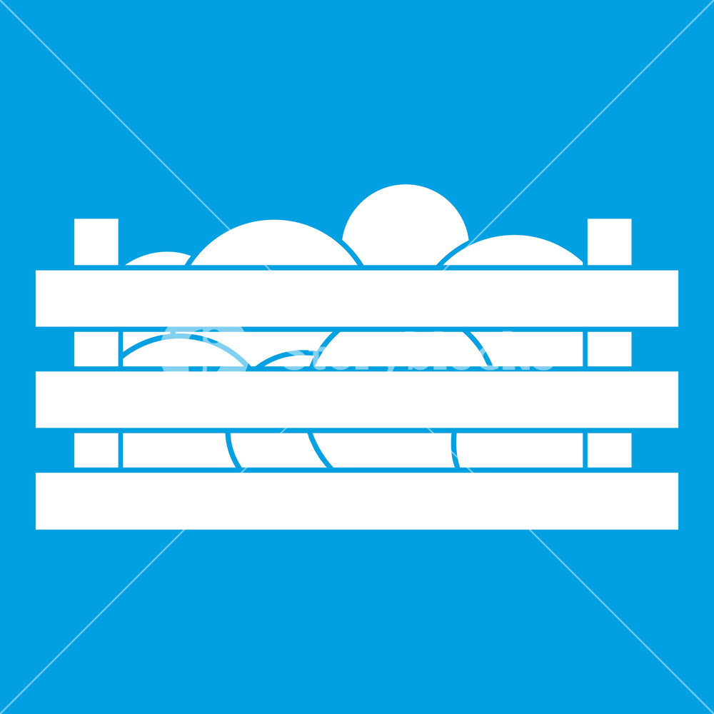 Watermelons In Wooden Crate Icon White Isolated On Blue Background 1000x1000 Watermelons In Wooden Crate Icon White Isolated On Blue Background
