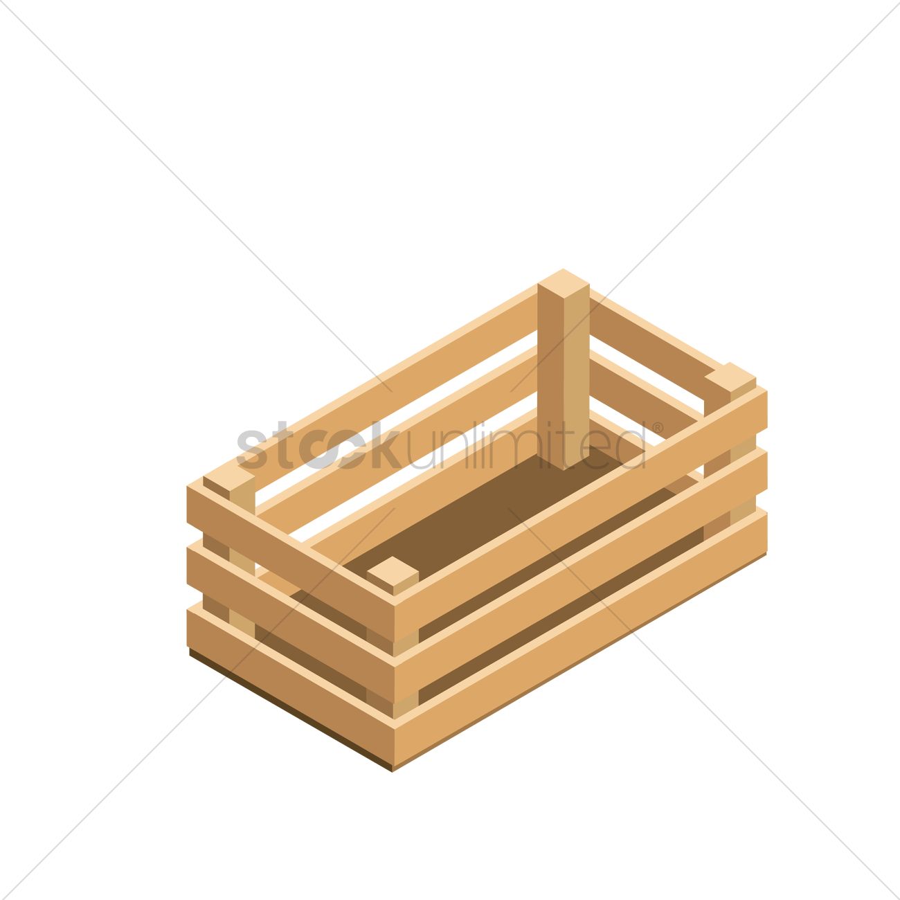 Wooden Crate Vector Image 1300x1300 Wooden Crate Vector Image