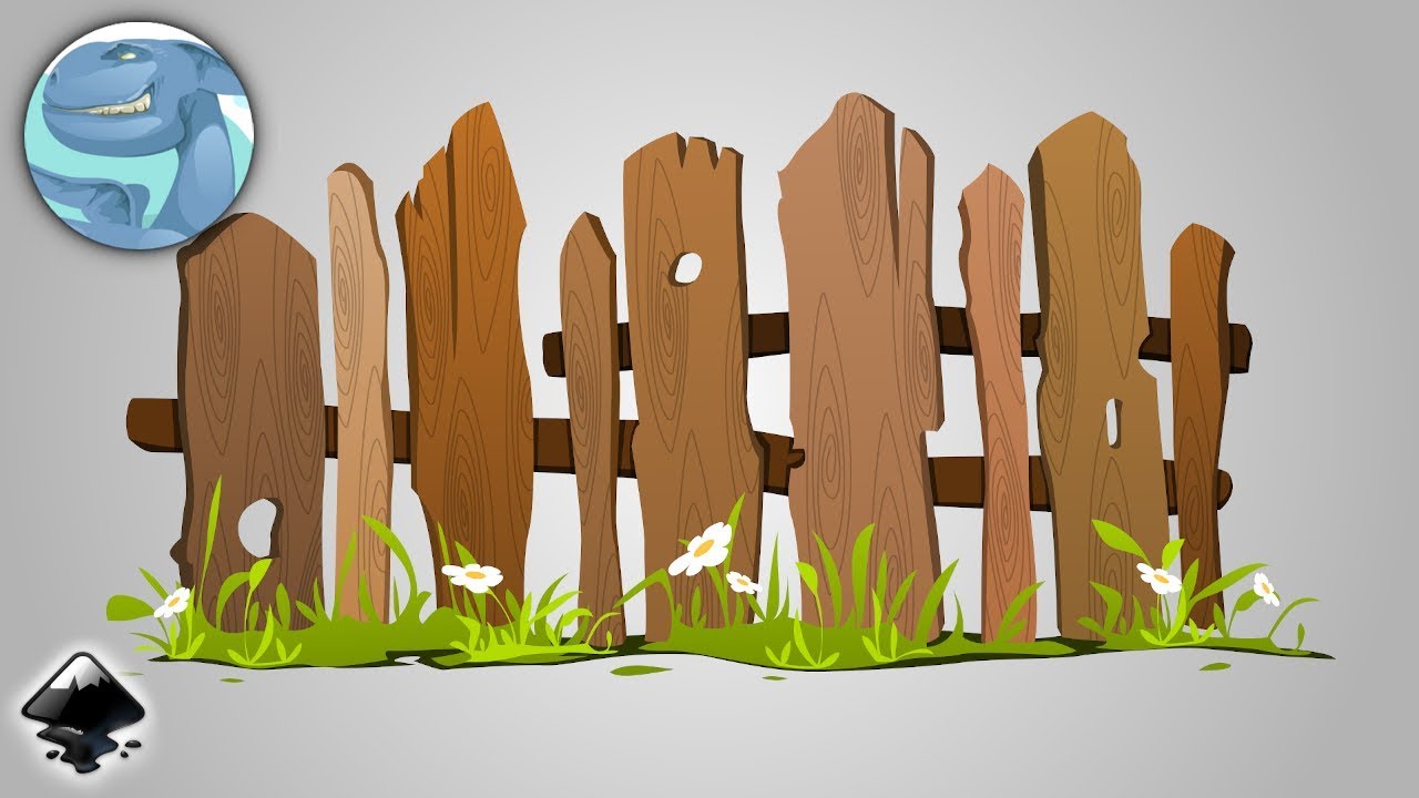 Old Wooden Fence Vector Drawing With Inkscape 1280x720 Old Wooden Fence Vector Drawing With Inkscape