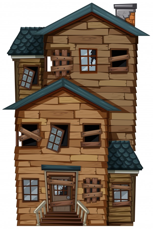 626x937 Old Wooden House With Chimney Vector Free Download