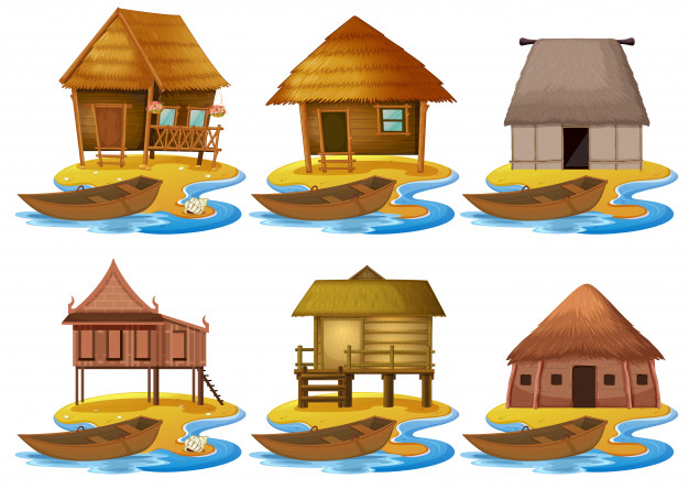 626x444 Set Of Different Wooden House Vector Free Download