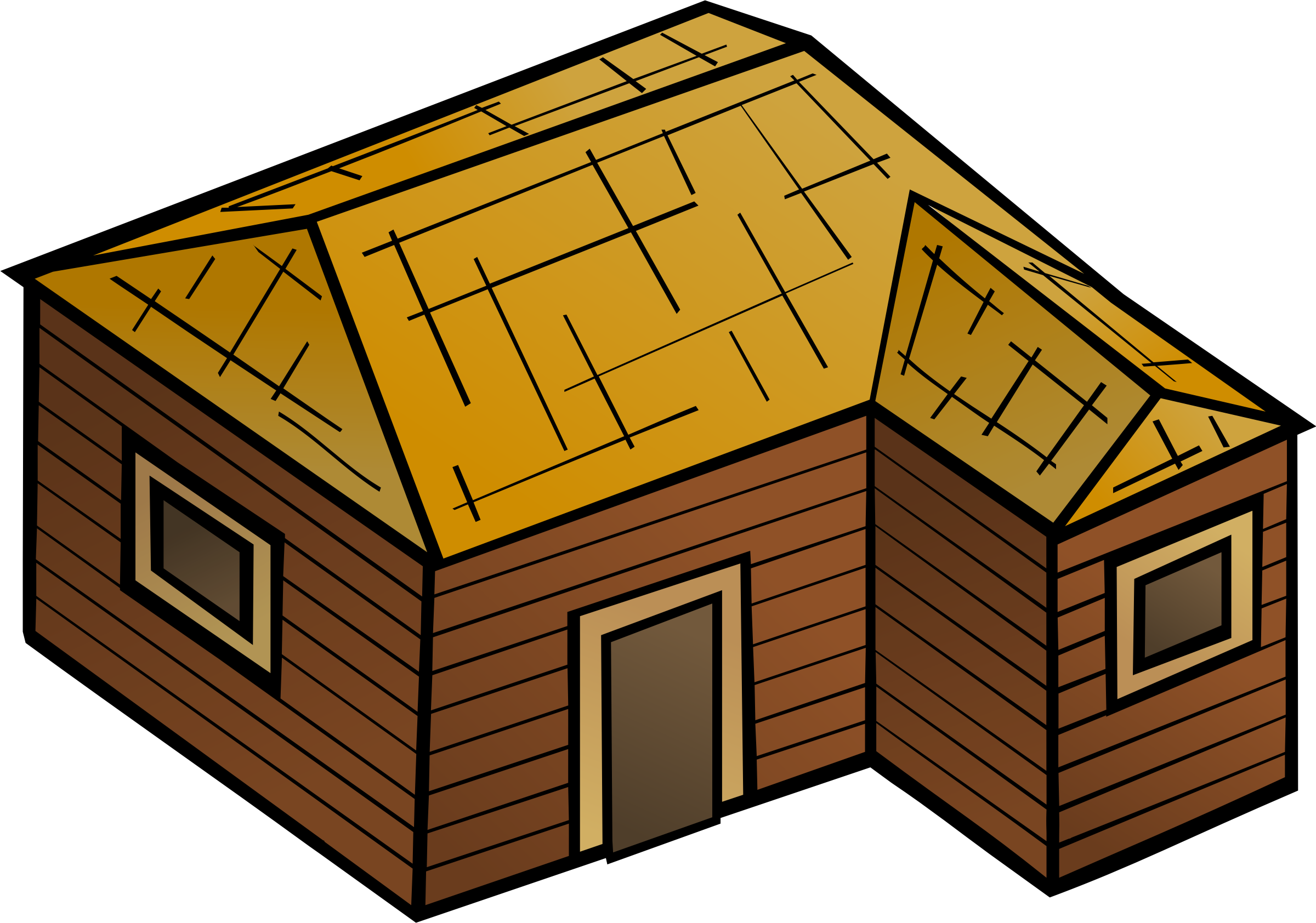 2400x1684 Wooden House Vector Clipart Image