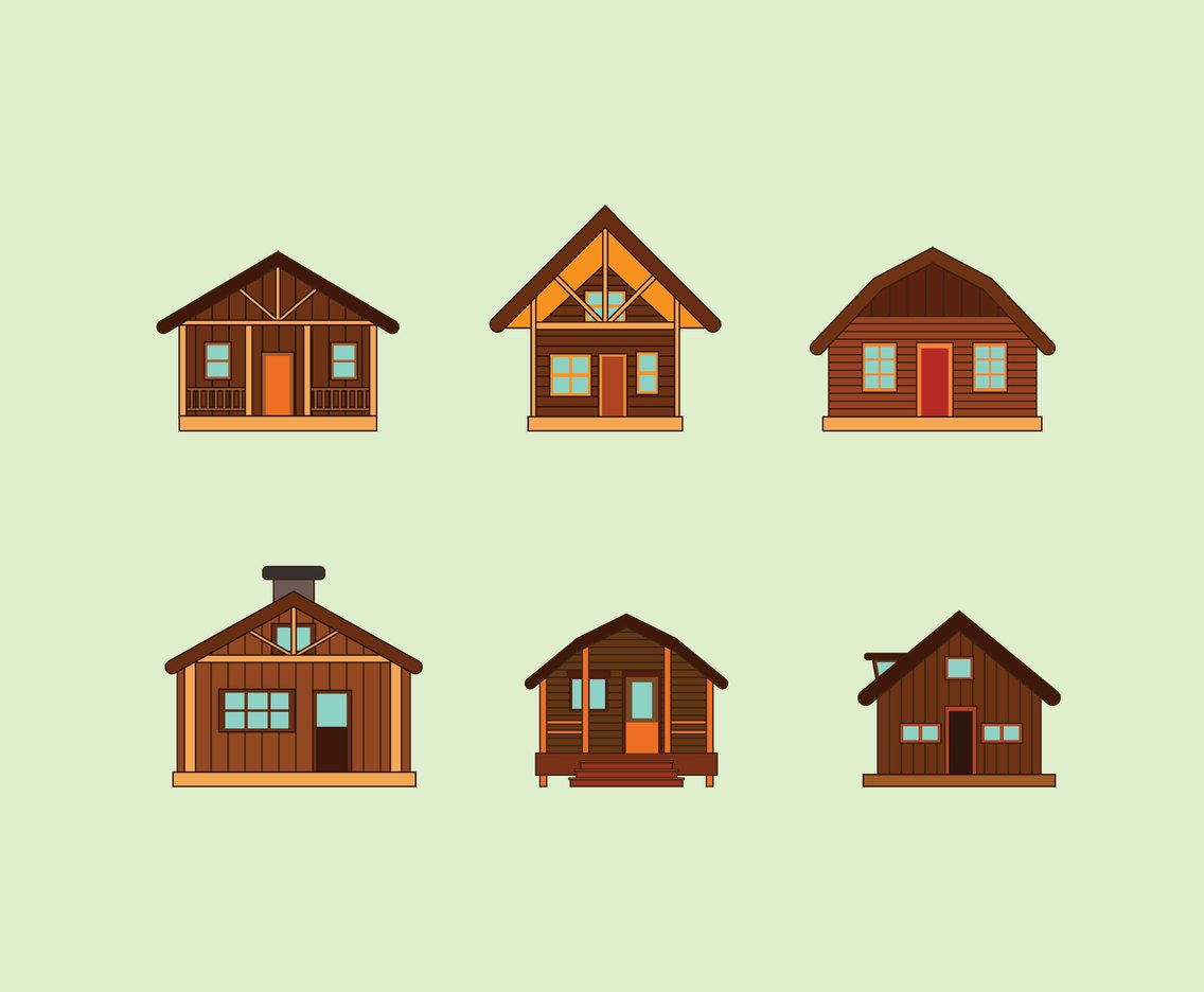 1136x936 Wooden Houses Vector Vector Art Graphics