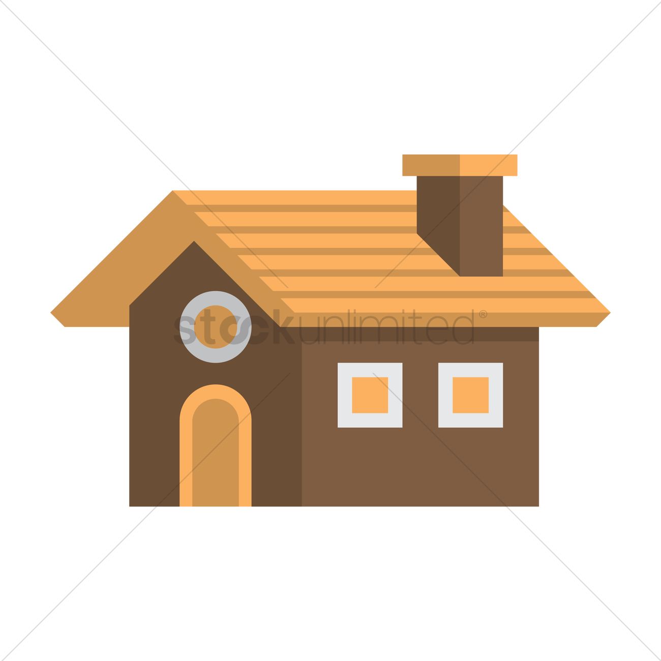 1300x1300 Wooden House Vector Image
