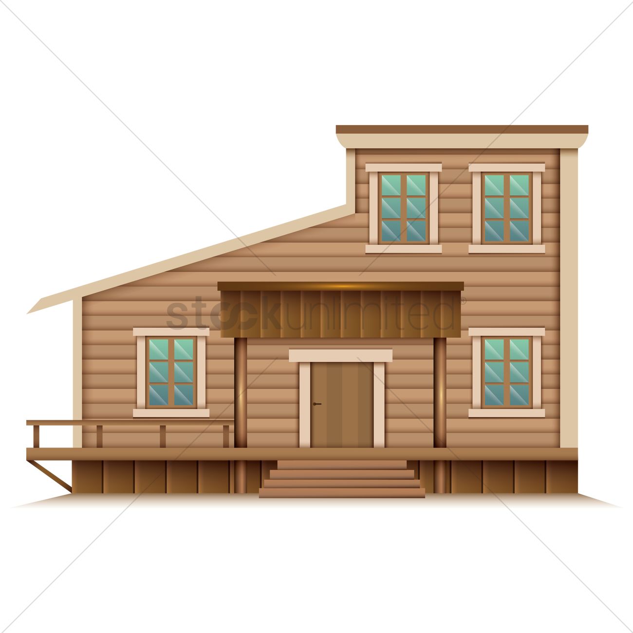1300x1300 Cabin Wooden House Vector Image