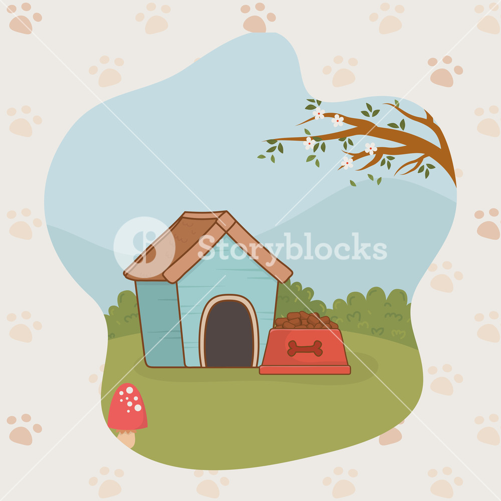 1000x1000 Mascot Wooden House With Dish Food Vector Illustration Design