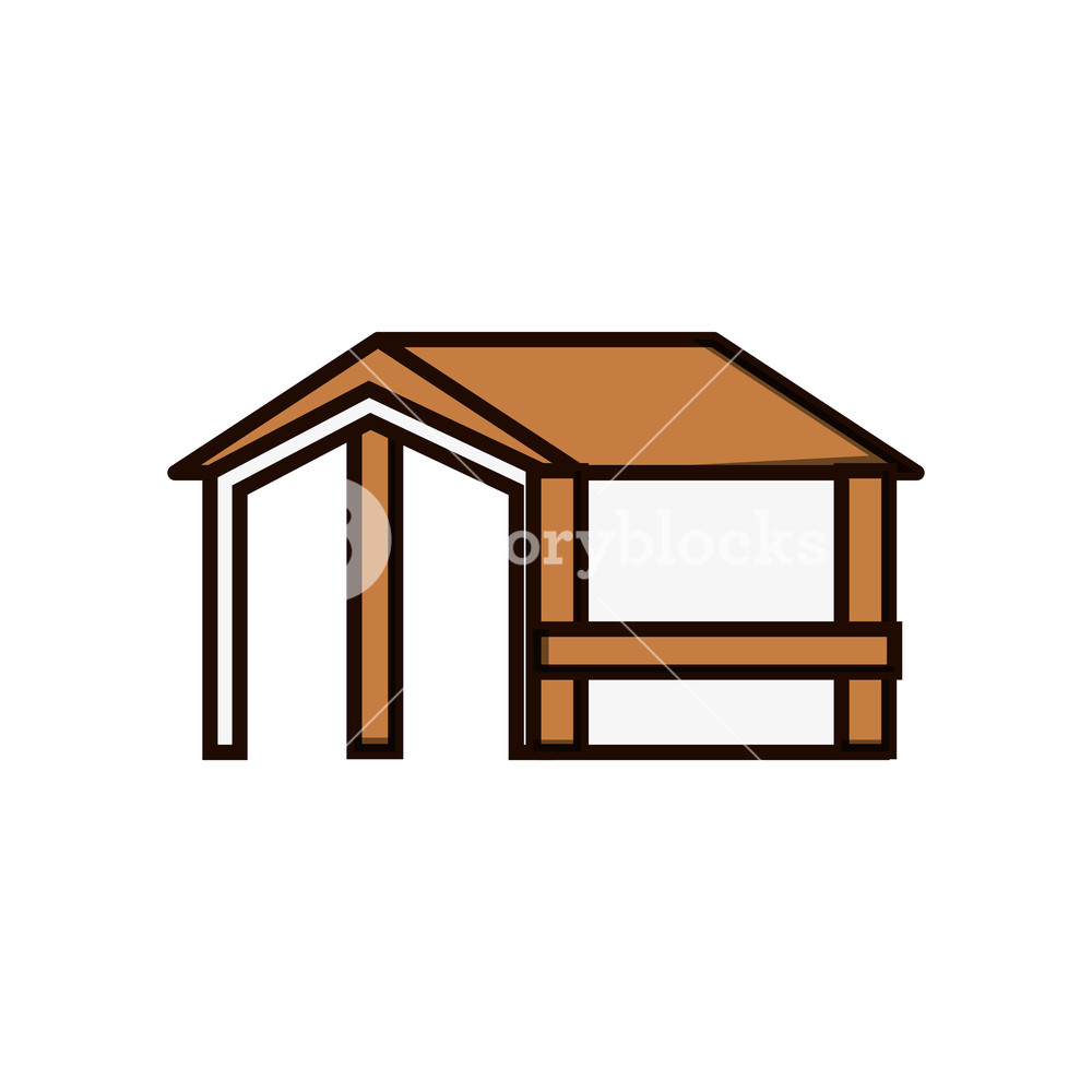 1000x1000 Wooden House Structure Icon Vector Illustration Design Royalty