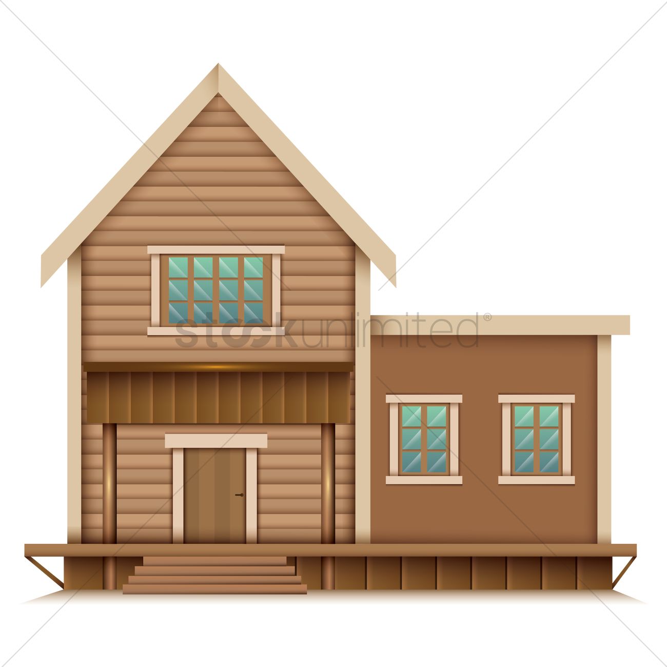 1300x1300 Cabin Wooden House Vector Image