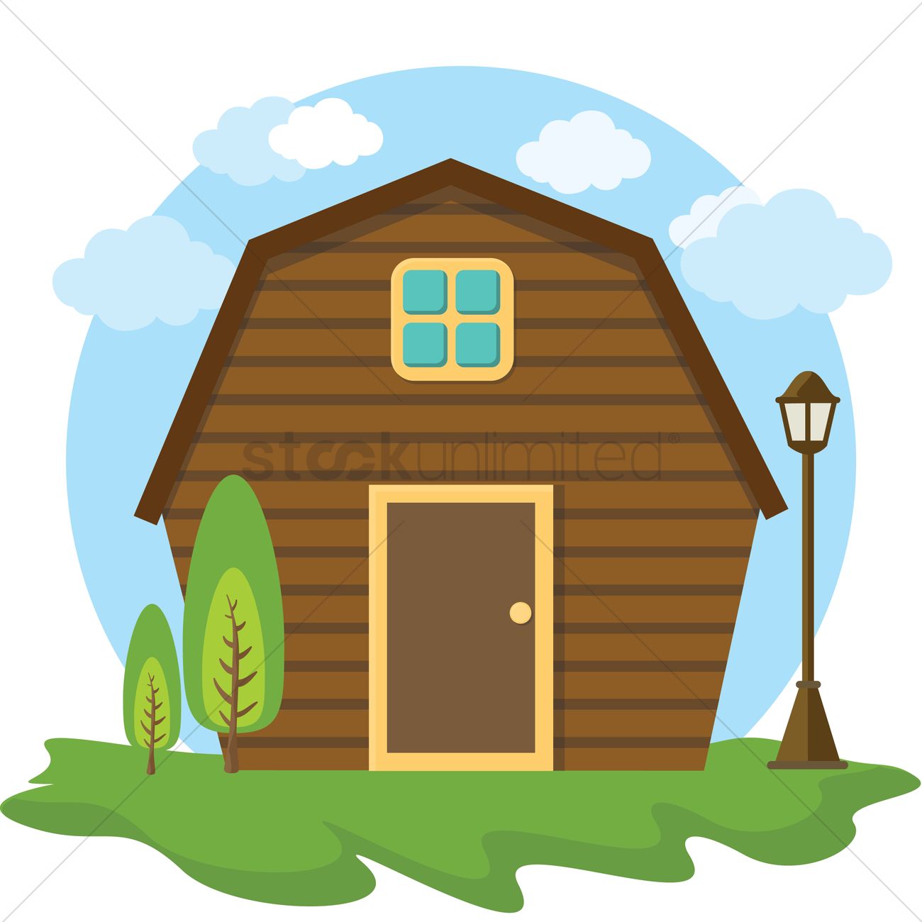 1300x1300 Free Wooden House Vector Image