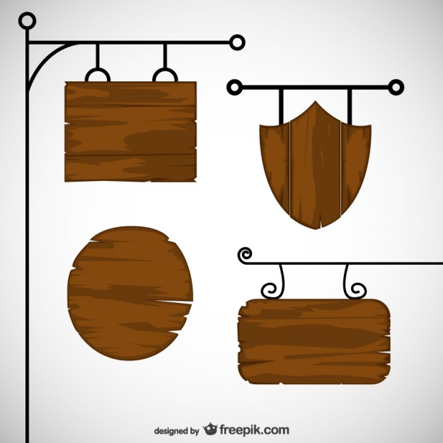 626x626 Wooden Signs Pack Free Vector Free Vectors Ui Download