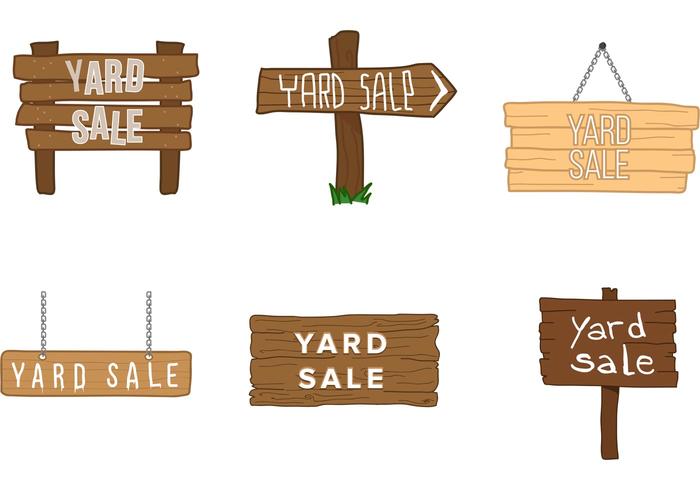700x490 Yard Sale Wooden Sign Vectorss