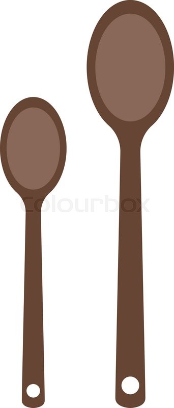 342x800 Spoon Kitchen And Spoon Steel, Stock Vector Colourbox