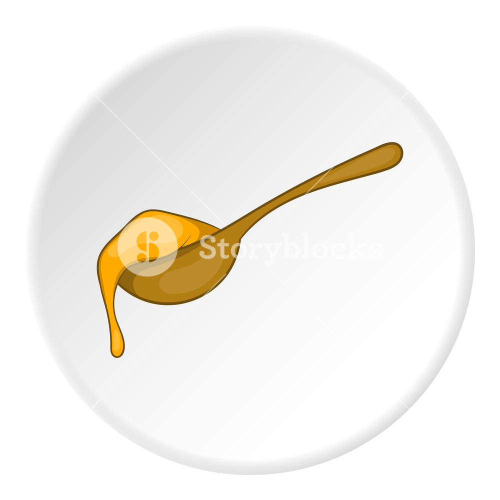 1000x1000 Wooden Spoon With Honey Icon Artoon Illustration Of Wooden Spoon