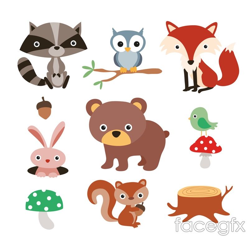 Free Download Forest Cartoon Animals Vector Free Vector 800x759 Free Download Forest Cartoon Animals Vector Free Vector