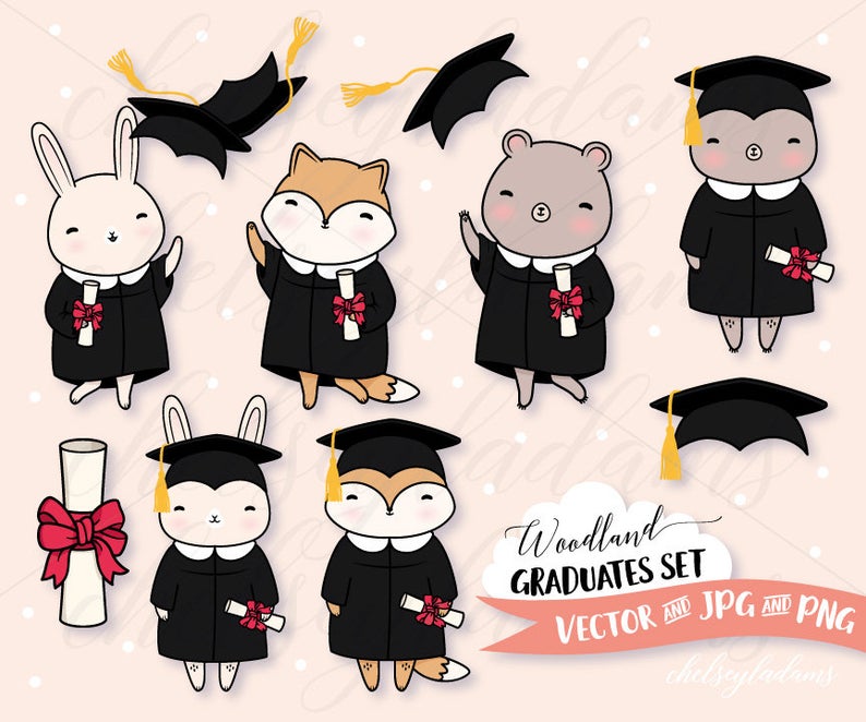 Graduation Clipart Set Woodland Animals Vector Clip Art Etsy 794x662 Graduation Clipart Set Woodland Animals Vector Clip Art Etsy
