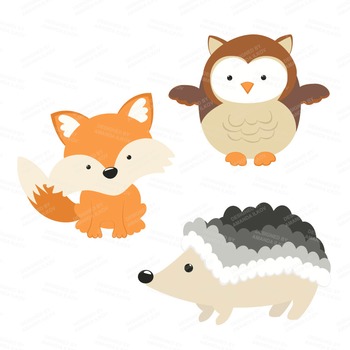 Premium Woodland Animals Clip Art Vectors 350x350 Premium Woodland Animals Clip Art Vectors