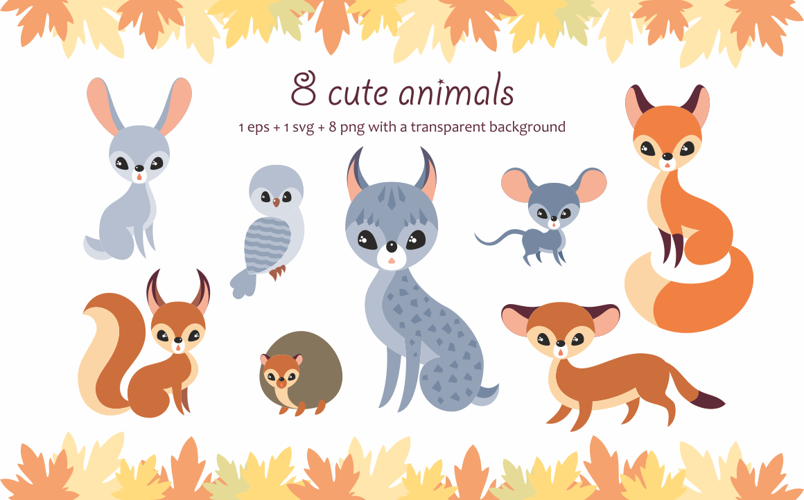 1160x722 Autumn Woodland Vector Animals And Plants