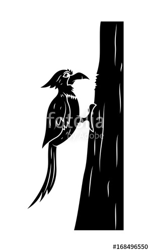 300x500 Woodpecker Vector Silhouette Stock Image And Royalty Free Vector