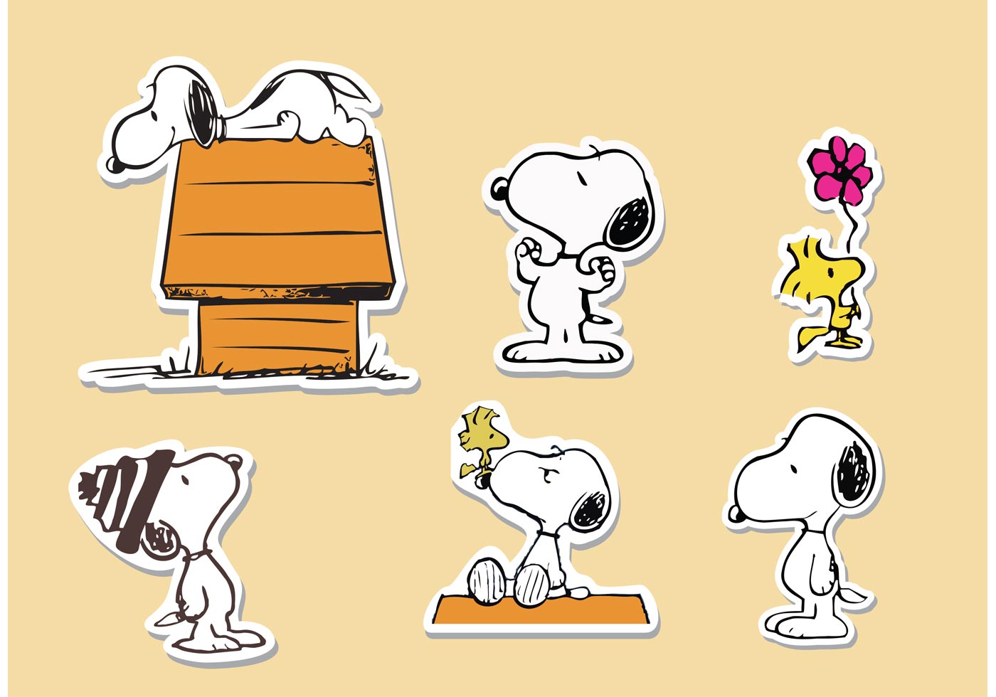 1400x980 Snoopy Sticker Vectors