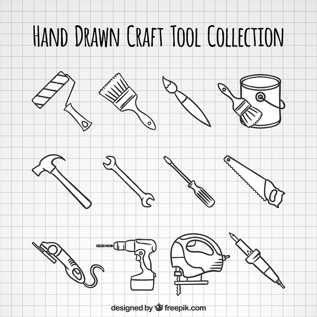 Hand Drawn Woodworking Tools Collection Vector Free Download 626x626 Hand Drawn Woodworking Tools Collection Vector Free Download