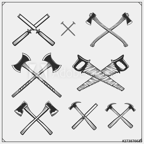 Set Of Woodworking And Carpentry Wood Work Tools Black And White 500x500 Set Of Woodworking And Carpentry Wood Work Tools Black And White