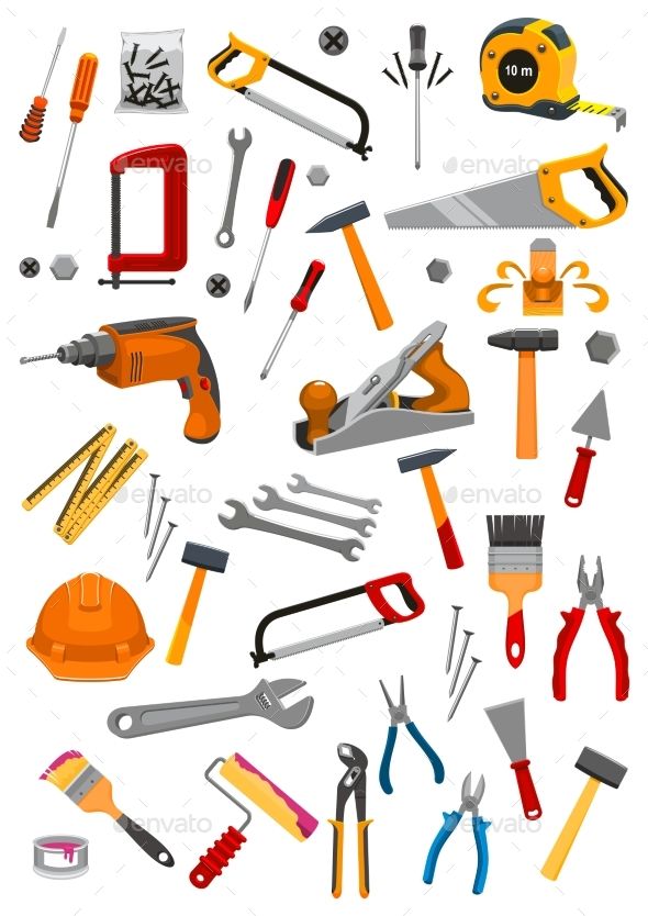 Building Repair Work Tools Vector Isolated Icons Made Object 590x834 Building Repair Work Tools Vector Isolated Icons Made Object
