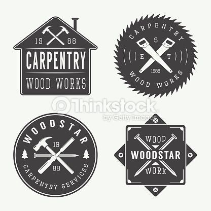 416x416 Set Of Vintage Carpentry And Mechanic Vector Labels, Emblems