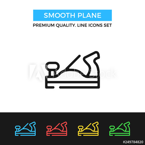 500x500 Vector Smooth Plane Icon Woodworking, Carpentry Premium Quality