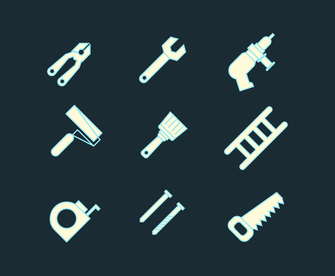 1136x936 Ladder And Woodworking Tools Vector Vector Art Graphics