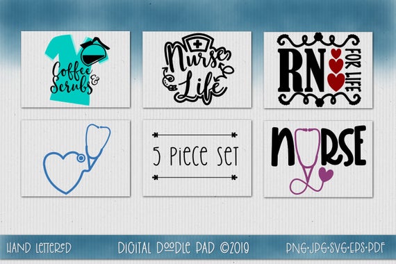 570x380 Nurse Set Of Nurse Vector Word Art Clip Art For Etsy